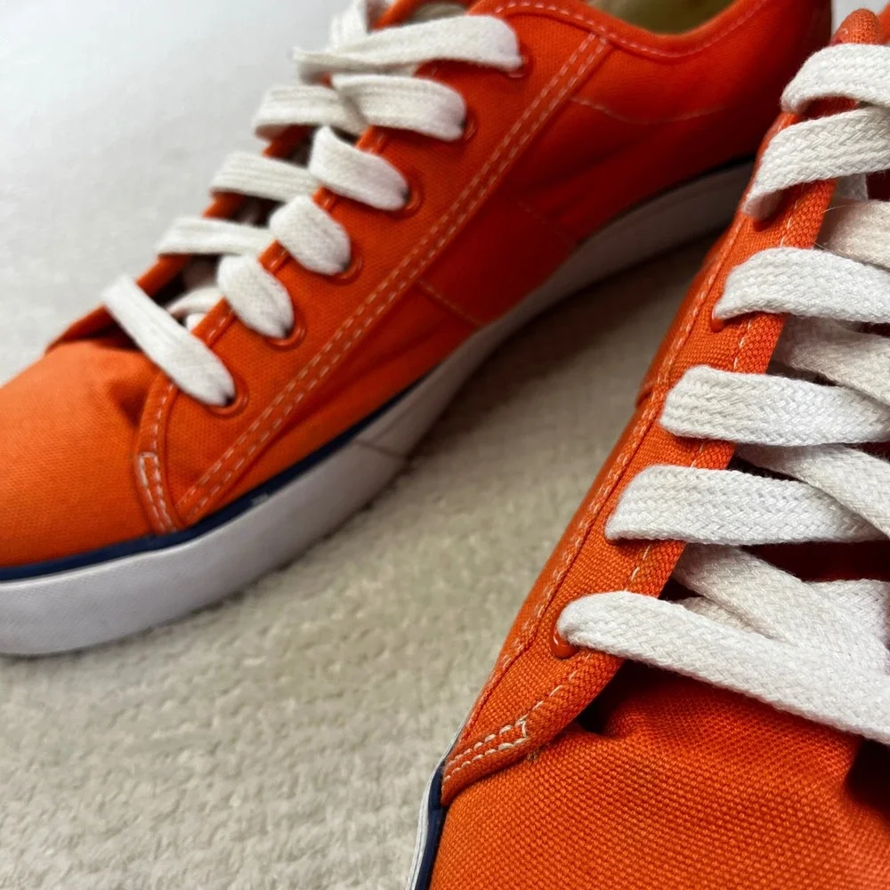 Polo Ralph Lauren Clifton Mens Orange Canvas Low Top Sneakers 11.5D 00001629 E11